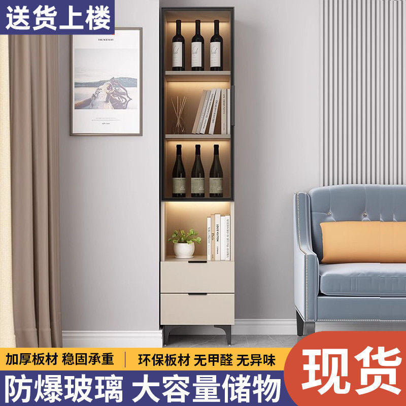 Solid wood corner locker Multifunctional storage corner cabinet Household living room corner cabinet Side cabinet Bookcase shelf