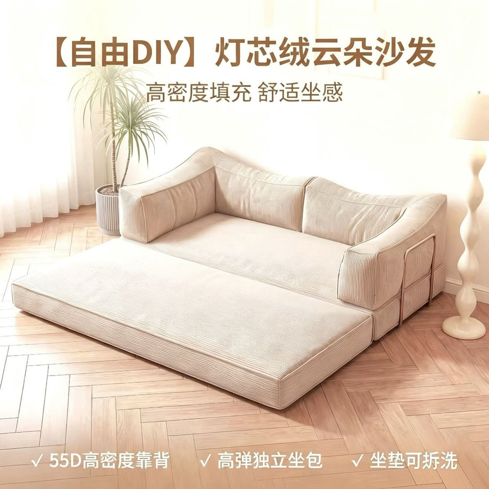 Compression module sofa small apartment lazy sofa for home sofa bed medieval style living room rental room foldable sofa