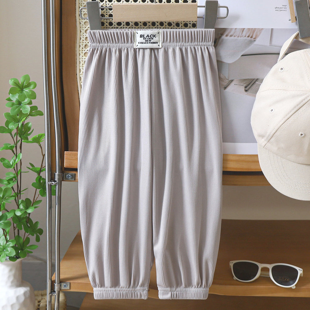 Summerkidsloose pants boys thin bloomers girls ice silk anti-pattern pants baby casual shake nine-point pants
