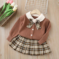 Girls' sweater jk set - new autumn  collection: stylish two-piece princess dress outfit for little girls