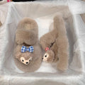 Popular internet celebrity fur slippers for women 2025fall and winternew arrivalk-stylecute shirley rose home cotton slippers for women outwear
