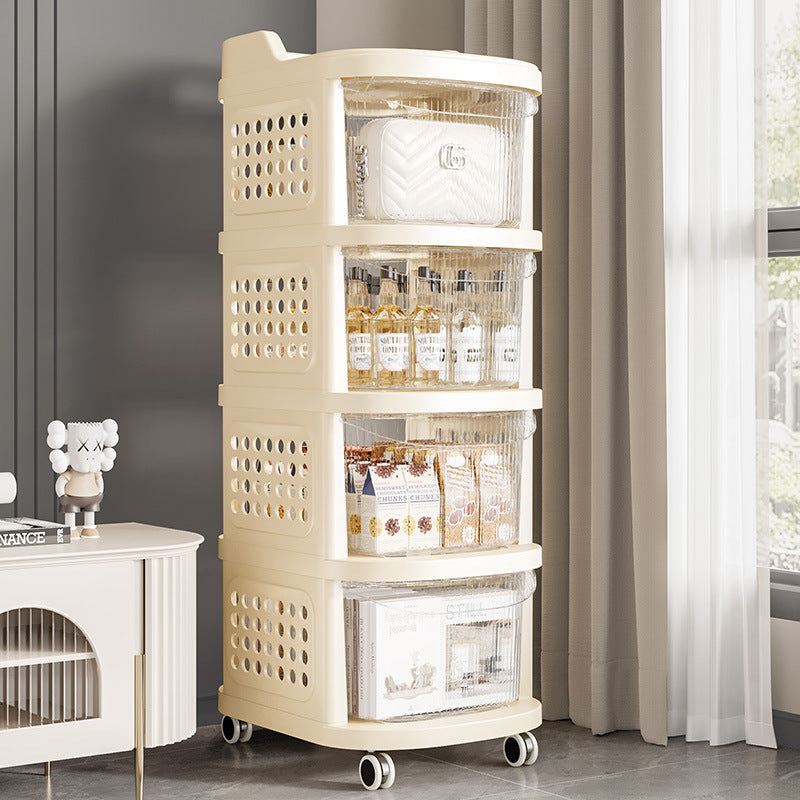 Stroller Baby Products Shelf Home Living Room Movable Large Capacity Storage Rack Layered Drawer Snack Cabinet