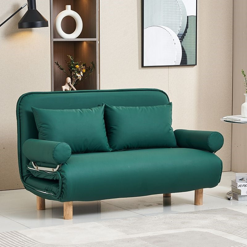 Foldable and detachable washable small apartment living room minimalist modern double/single multifunctional cat paw leather sofa bed - free shipping