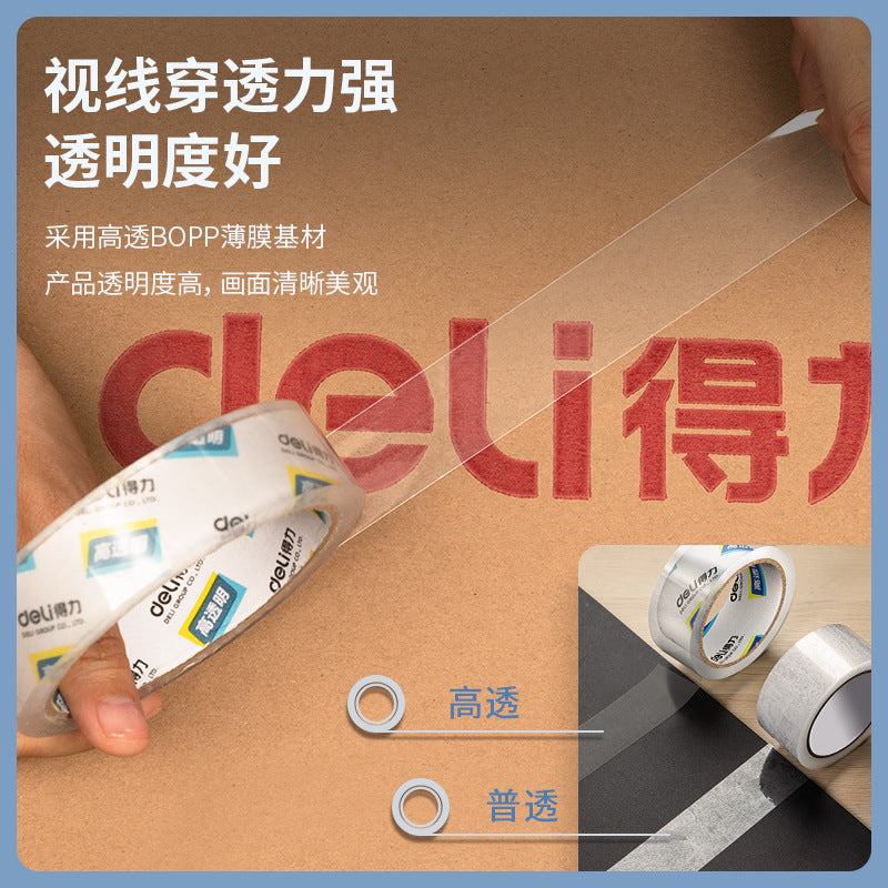 Deli 30133 Student office household 24mm * 60y sealing scotch tape, packing narrow tape 12 rolls/cylinder