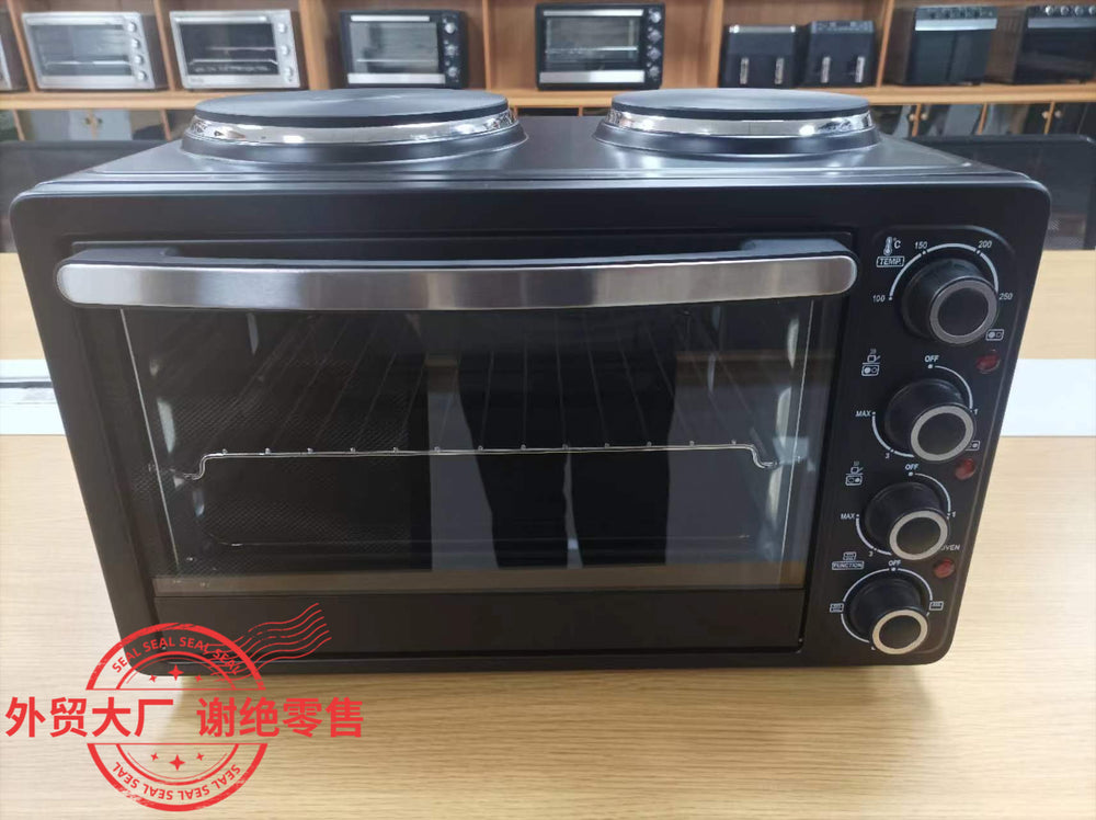 30l export-grade, dual-burner, large-capacity, multifunctional convection oven with visual window - factory customization available (skd parts)