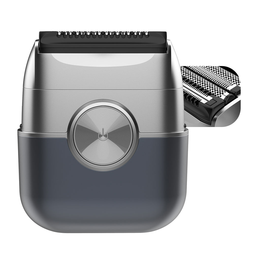 Portable mini electric shaver reciprocating magnetic floating 4-blade head men's portable washable razor - cross-border