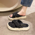 Gentle fairy style slippers women's summer 2023 new thick sole casual beach one-line sandals with skirt easiest for match