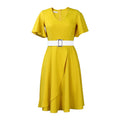 C8624  plus size women's summer fashion elegant v-neck flared sleeve a-line dress - african export style