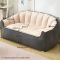 Dark grey + off-white [oversized double seater premium snowflake velvet]