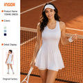 Lightweight & quick-dry badminton/tennis skirt dress - slim fit golf dress for women - figure-flattering pleated tennis skirt
