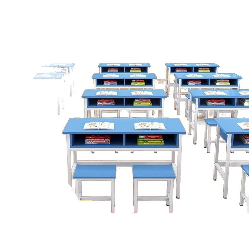 Double-layer tutoring tutoring single double three-person conference table student desk and chair training table with drawer
