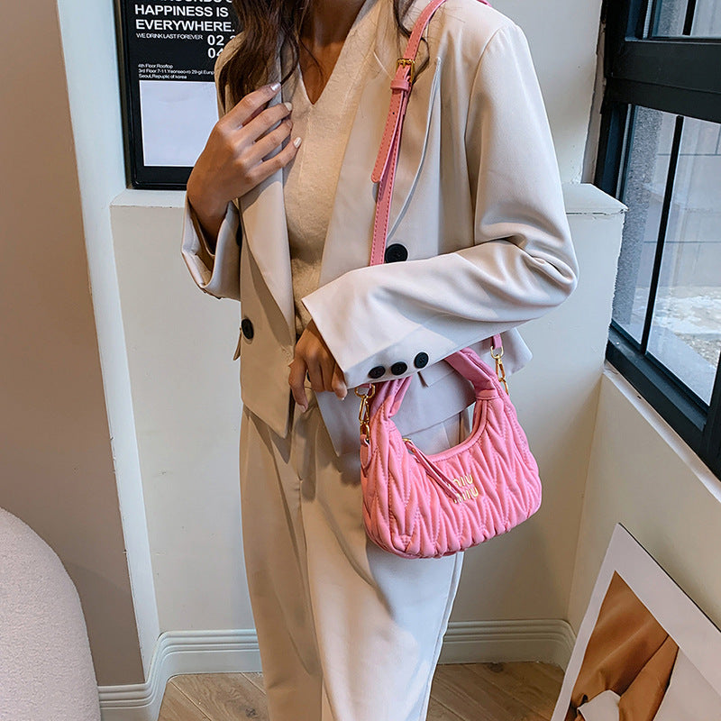 Fashion bag shoulder 2025 crossbody bag new arrival cloud pleated armpit classy crescent satchel bag