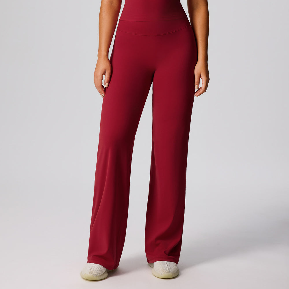 Fashionnew arrivalloose fitness pants women's high waist hip lifting wide leg sports pants outwearslimming lookstraight-leg yoga pants