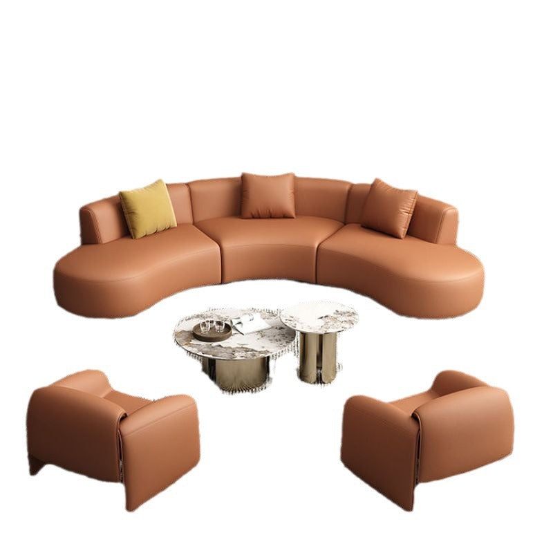 Hotel lobby hall semi-circular arc-shaped reception coffee table sofa sales office reception area new chinoiserie commercial place