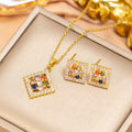 [titanium steel] cross-border popular fashion versatile square necklace for women, accessible luxury, high-end copper inlaid zirconium clavicle chain accessories