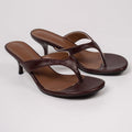 High-heeled flip-flops for women  summernew arrivaloutwearplus sizefashion thin heel clip toe lazy slip-on slippers