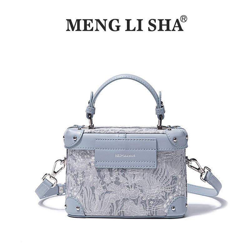 2025 spring and summer new personalized simple portable small fragrant style box bag light luxury high-end single shoulder crossbody small square bag