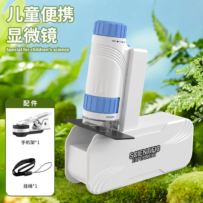kids portable microscope toy outdoor handheld primary and secondary school students scientific experiment suit factory direct sales