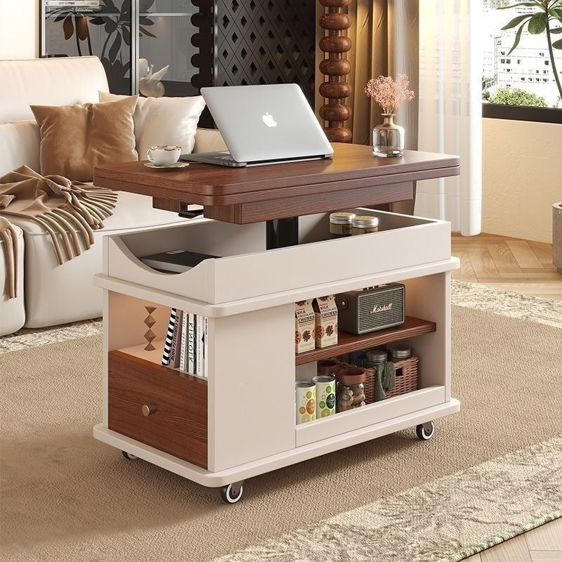 Solid wood coffee table tea table living room for homefoldable table sofa side table tea cabinet trolley movablelift coffee table