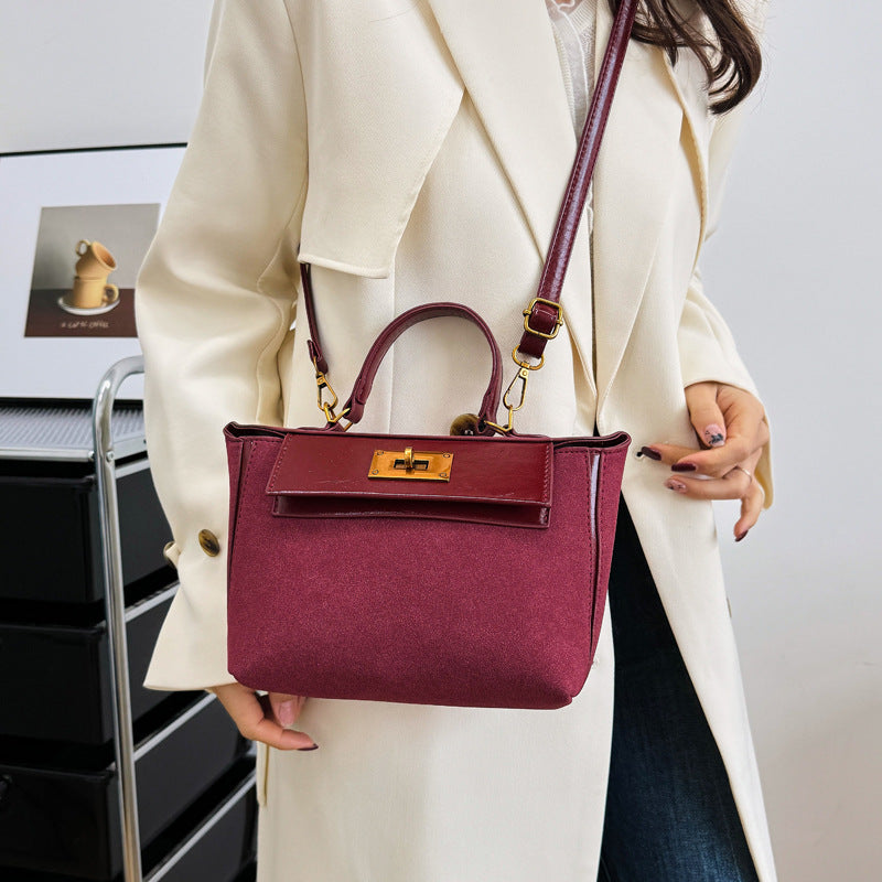 Cross-border commuting lychee pattern handbag women's 2025 new high-end light luxury versatile shoulder bag foreign style messenger bag