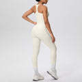 New arrival cross-border brushed back tight i-shaped back flap pocket pants yoga suit sports running fitness two-piece set