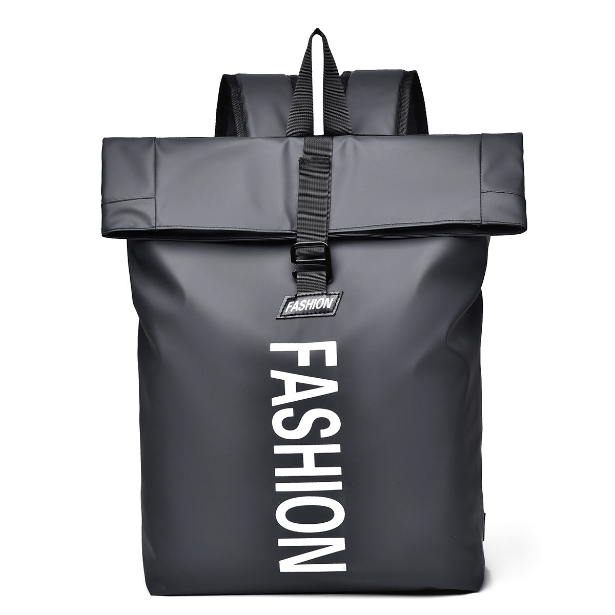 Cross-border trendy cool casual backpack men's travel commuter backpack folding roll mouth travel bag casual student bag
