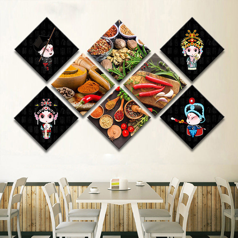 Hotel wall decoration paintings Peking Opera character murals Restaurant noodle shop wall creative catering Hot pot shop box hanging paintings