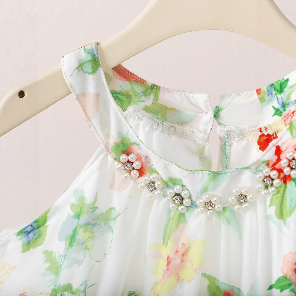 new product girl fashion style sling fresh floral chiffon fashion socialite + shortssuit