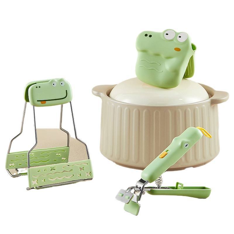 Silicone non-slip oven mitts three-piece kitchen clip bowl clip suit dish steamer for home clip tool