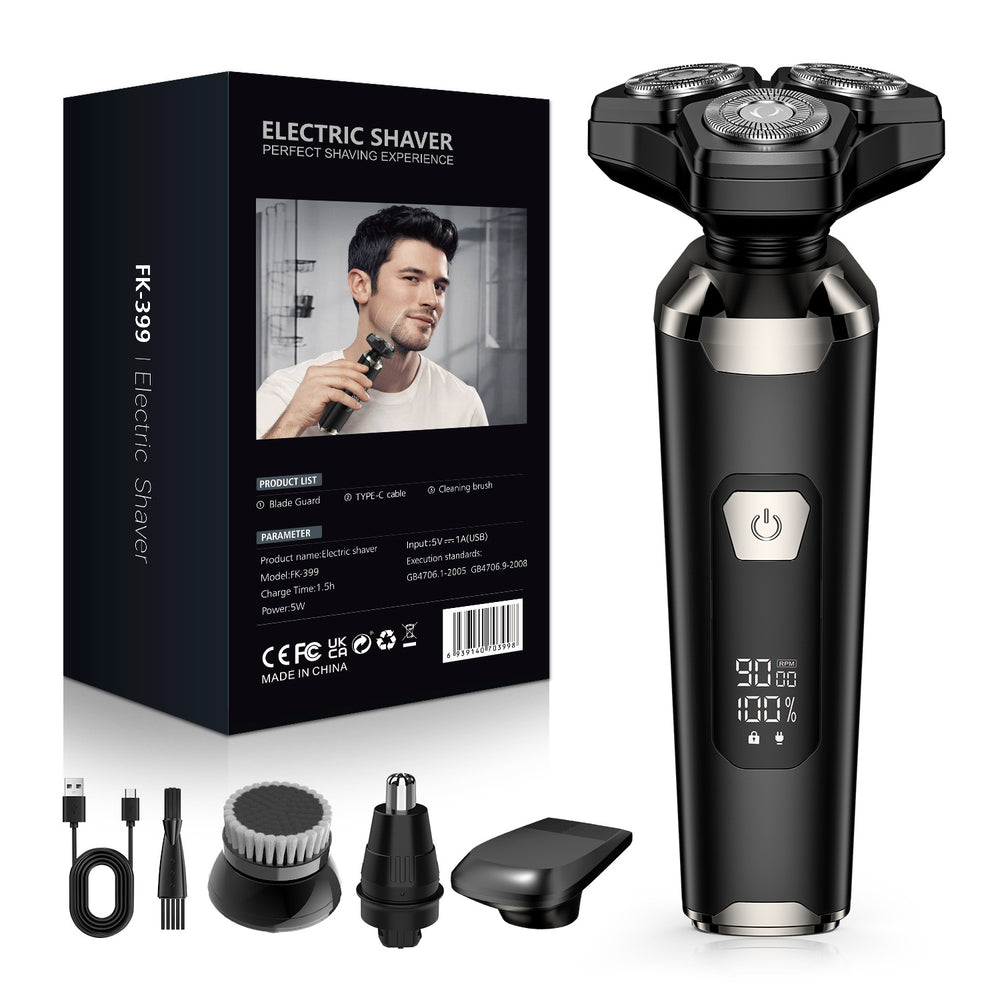 All-in-one electric shaver men's grooming kit: haircut, shave, nose hair trimmer, magnetic triple-blade razor