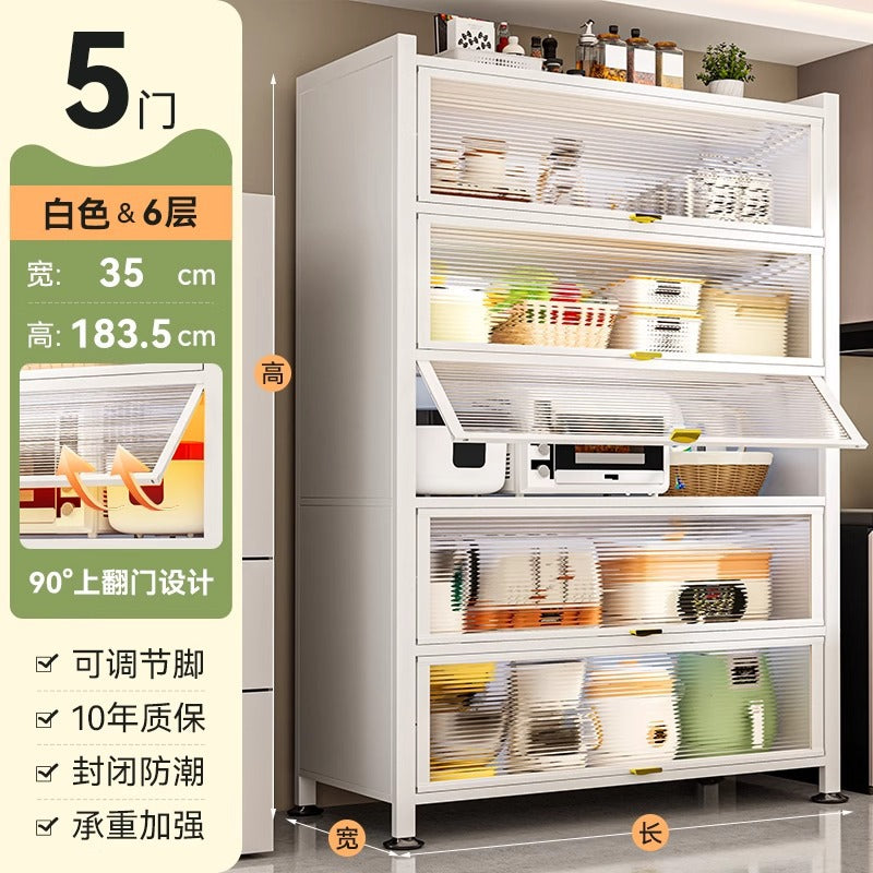 Kitchen storage rack floor-standing multi-layer storage cabinet for home with door dust-proof multi-functional cabinet sideboard storage cabinet