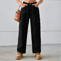 Fashion cross-border independent station  new arrival denim drawstring adjustable washed overalls pants casual pants for women
