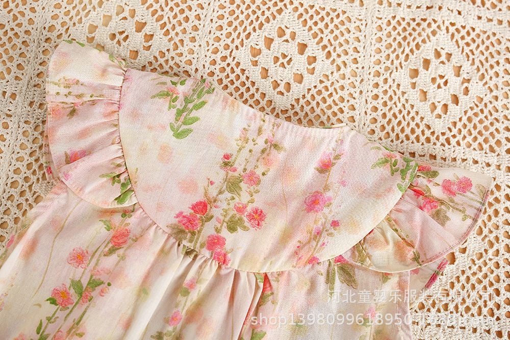 summer tulip 3d floral romper - lightweight, stylish, and perfect for baby girls' outdoor adventures