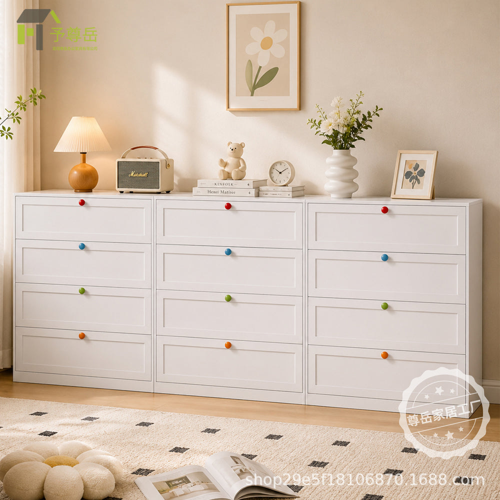 Wrought iron five-drawer chest - bedroom storage cabinet, living room sideboard, modern minimalist steel storage unit, drawer cabinet