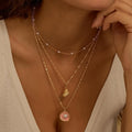 European and american titanium steel small flower ocean style shell starfish pearl necklace furnace vacuum electroplating 18k gold color retention