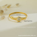 zircon geometric gold-plated bangle, women's elastic bracelet for autumn/winter, perfect for back-to-school parties