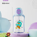 Fresh cartoon pop-top straw cup for home student kids convenient leak-proof strap carrying rope resistant to falling cute water cup