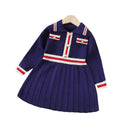 fall/winter new girls' dress, autumn children's sweater dress, stylish baby girl preppy princess dress