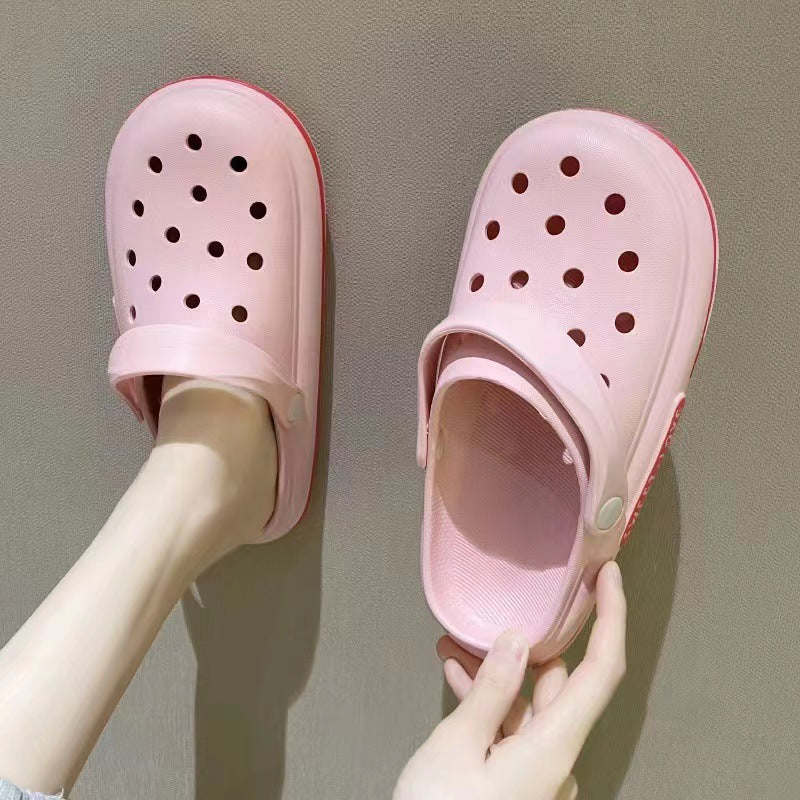 Personalized new arrival rubber and plastic feel fashion men's and women's clogs, lightweight non-slip toe shoes, inner and outer wear sandals
