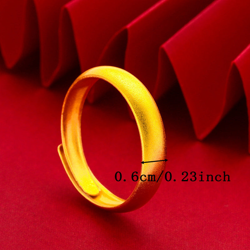 Matte gold glossy ring for women fashion glossy ring open jewelry ring glossy