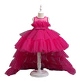 hot seller: girls' train dress - high-low mesh party dress for girls' birthday princess party -