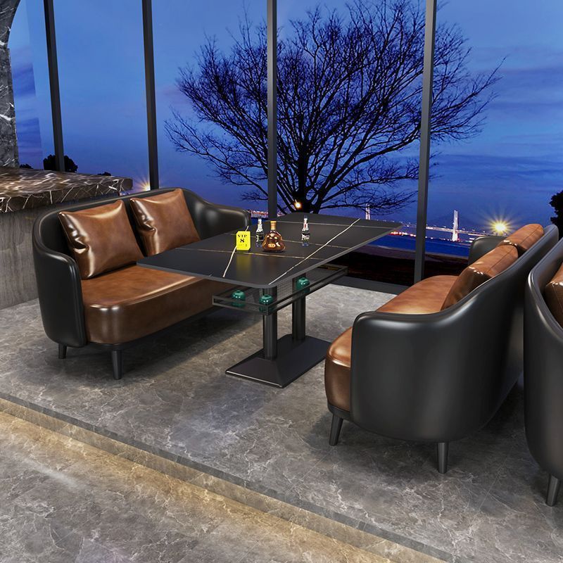 Bar booth sofa cafe western restaurant clear bar table music dining bar bistro dining table and chair combination cp