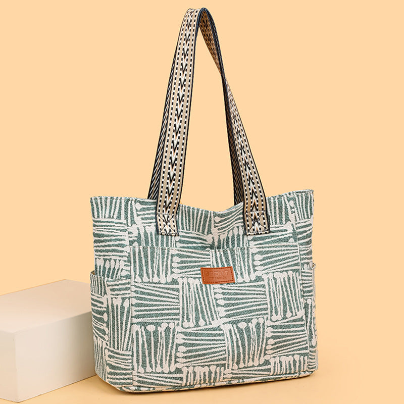 Niche styleeasiest for matchcasualstripes bag for women 2025new arrivalretrofashion large capacity shoulder bag work clothingtote bag