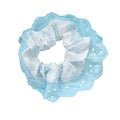 Cuteembroiderbear blue bowslace large intestine hair tie female korean style gentle large hair rope headwear wholesale