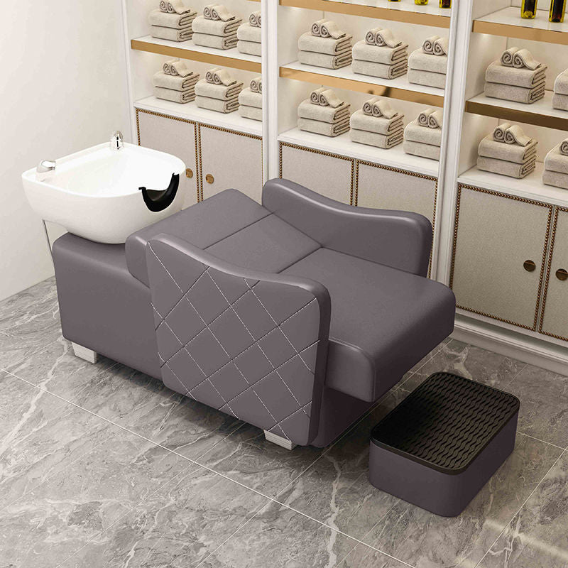 Factory direct sales popular semi-reclining hair salon fashion shampoo bed simple high-end hair salon ceramic flush bed