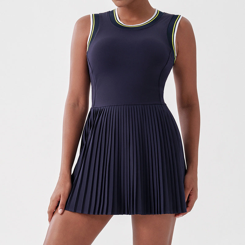 outdoor sports one-piece tennis skirt golf anti-exposure yoga breathable bottom yoga dress for women