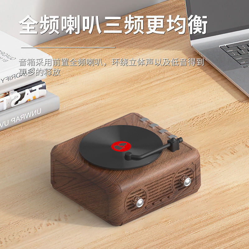 New retro record player bluetooth speaker - mini vinyl record player with card slot - perfect birthday gift - wholesale available