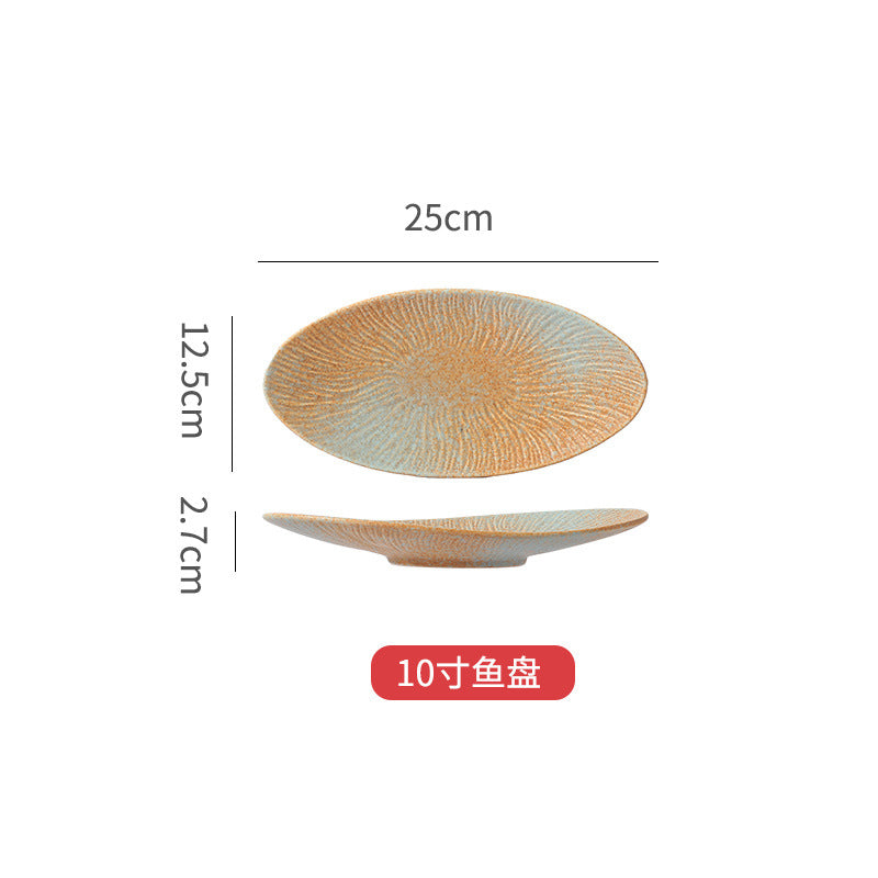 New creative ceramic plates - japanese retro round dinner plates, steak plates - wholesale for home and hotel tableware manufacturers