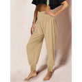 In stock-73060#  cross-border foreign trade women's clothing european and american ins casual loose pure color jogger pants casual pants