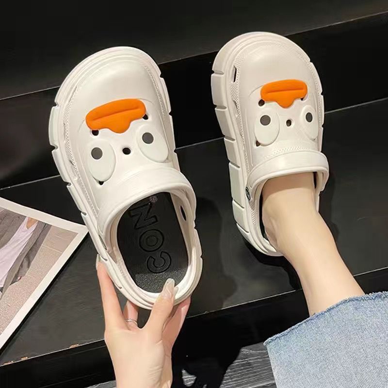 Thick sole women's 2024outwearsummerpopularnon-slip toe beach cute slippers hole new arrivalsweeteasiest for match